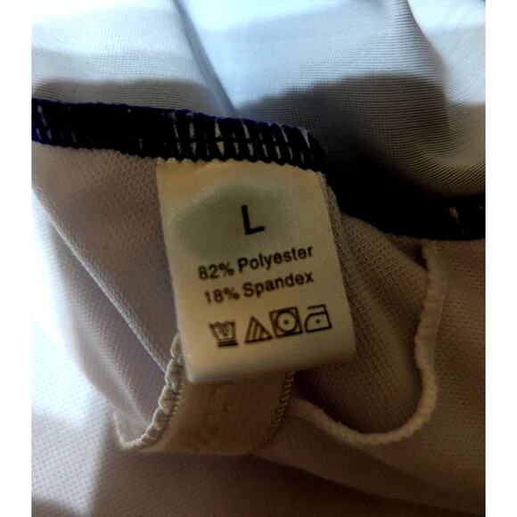 L Mandala Tankini - Navy + white Halter tie Hi Waisted Striped Bikini Set NWOT - Picture 4 of 7